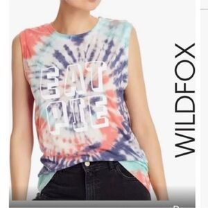 Wildfox “EAT PIE” Tie Dye Tank Top Size M